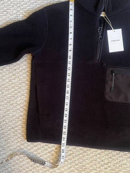 NWT EVERLANE The ReNew Fleece Oversized Half-Zip S Black - Picture 7 of 11